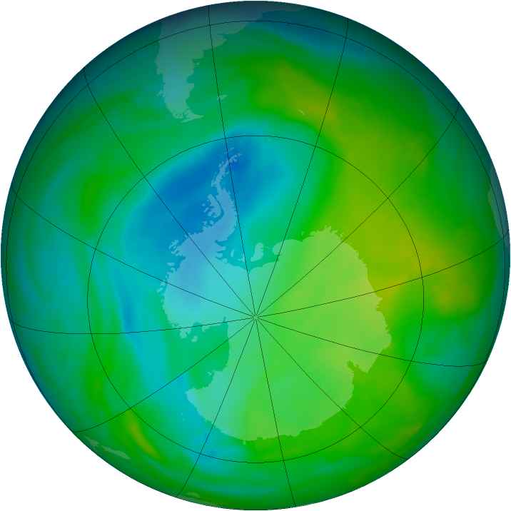 Antarctic ozone map for 21 November 2013